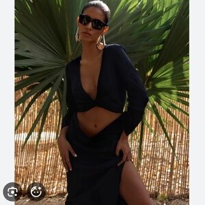 Rat & Boa Costella Black Satin Cut-Out Maxi Dress NWT Size S